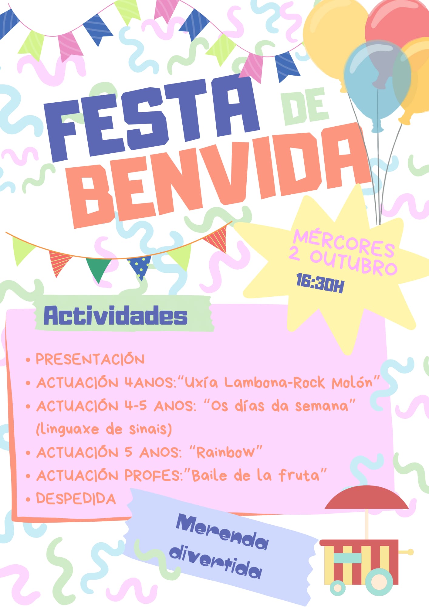 Festa de benvida de Educación Infantil